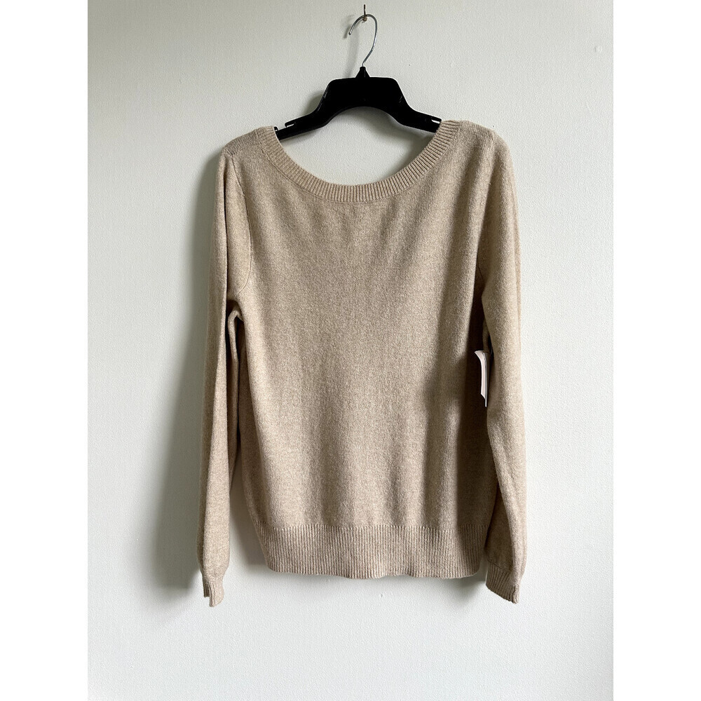14th & Union women's Round/V-Neck Wear Two Ways Cozy Sweater In Ivory Size S